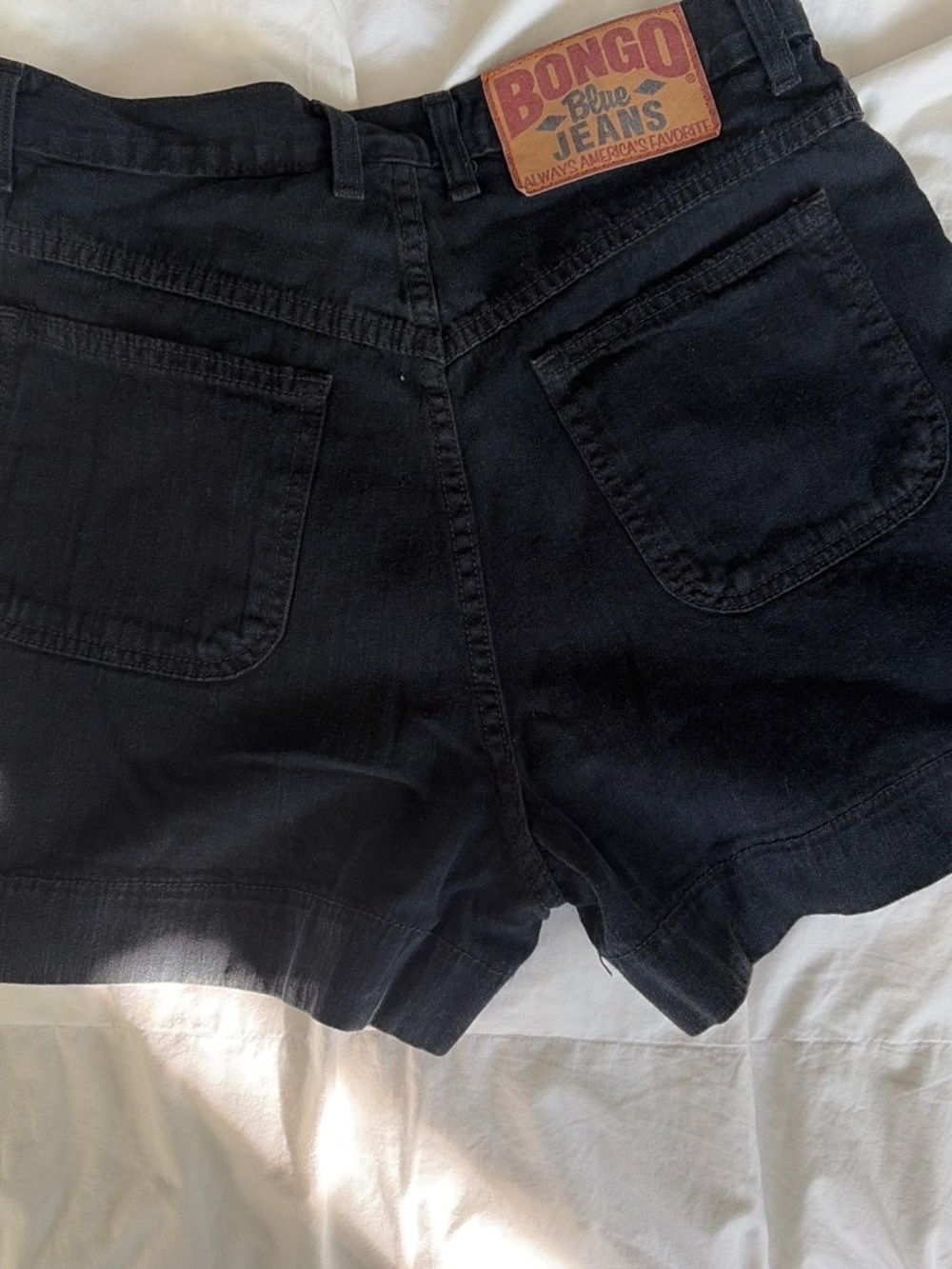 Vintage 90s BONGO Black High-Waisted Denim Shorts Size 9